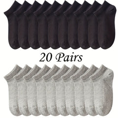 10 20 30 Pairs Unisex Solid Low Cut Socks Women's Stockings