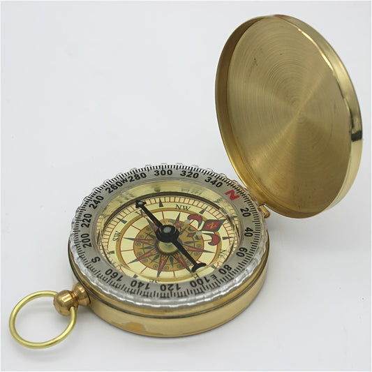 G50 Copper Pocket Watch & Compass Outdoor Tool