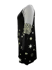  Christmas Raglan Sleeve Round Neck Dress