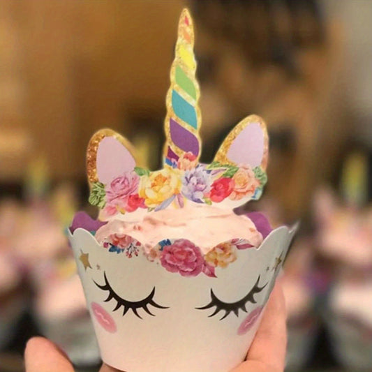 12pcs Unicorn Cake Toppers Cupcake Decorations Unicorn Themed Cake Decorations
