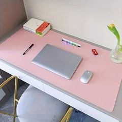 Pink Waterproof Desk Mat Protector Non-slip Mouse Pad Polyurethane Leather