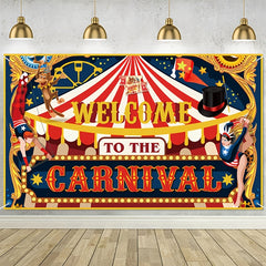 1pc Circus Decoration Welcome To The Carnival Banner Background