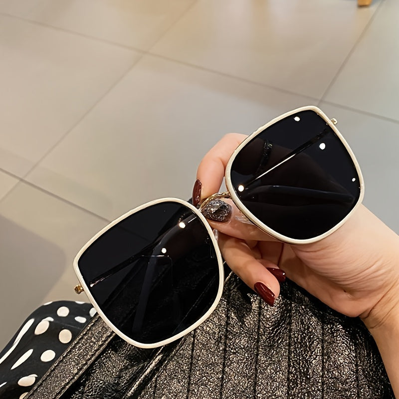Square Metal Sunglasses Anti Glare UV400