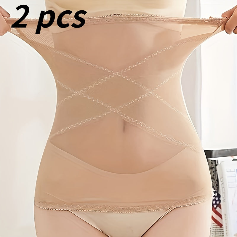 2pcs Tummy Wrap Slim Girdle Belt Women's Underwear