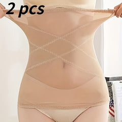 2pcs Tummy Wrap Slim Girdle Belt Women's Underwear