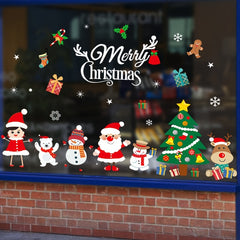 Christmas Window Clings Santa Snowman Deer Snowflakes Stickers