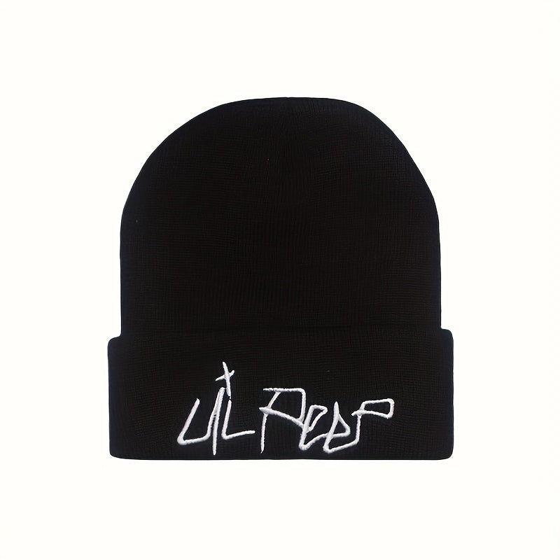 Warm Letter Embroidery Knitted Hat Pullover Beanie