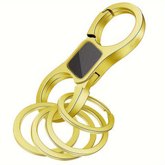 Heavy Duty Key Chain Quick Release Spring with 4 Key Rings