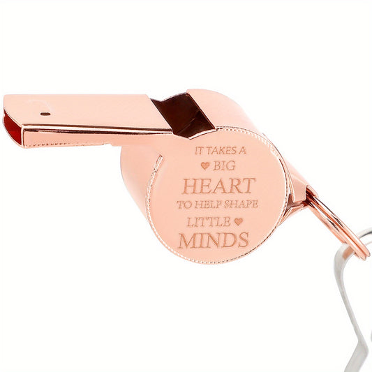Double Sided Lettering Rose Golden Stainless Steel Whistle Coach Gift