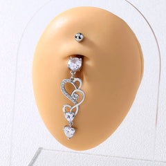 Heart Shape Belly Button Ring Dangle Body Piercing Jewelry