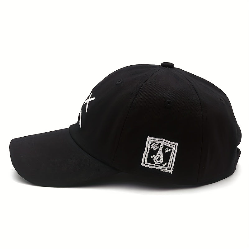 Crying Face Embroidery Baseball Cap Hip Hop Unisex Couple Sun Hats Adjustable