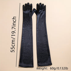 Satin Long Gloves Solid Dress Prom Wedding Bridal Accessories