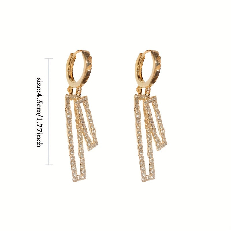 Geometric Earrings Rhinestone Inlaid Earrings