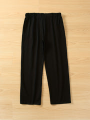  Casual Pants Women's Plus Solid Elastic Drawstring High Rise