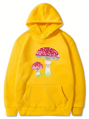 Girls Mushroom Print Hooded Sweatshirt Top Long Sleeve Hoodie Pullovers