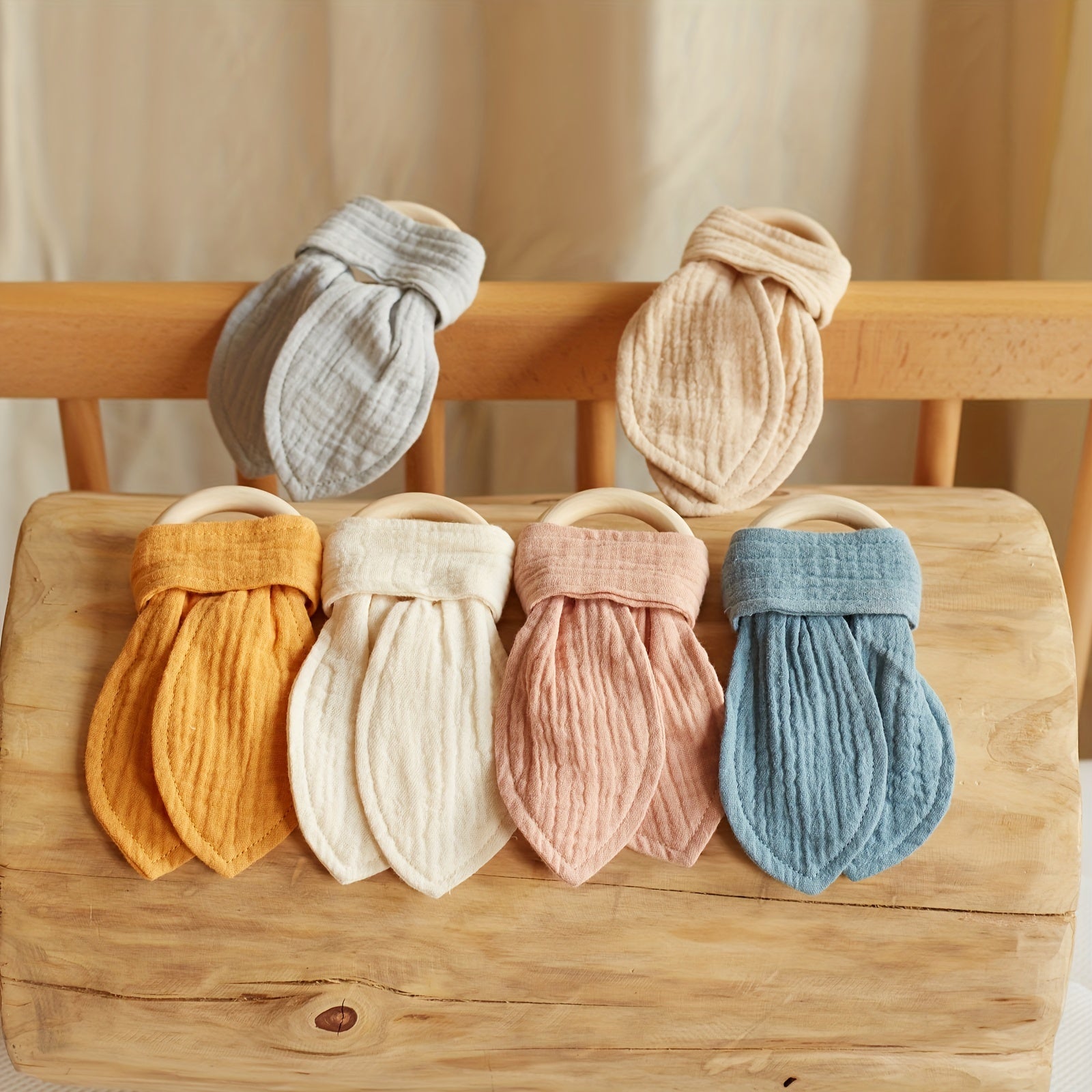 Wooden Teething Ring for Babies 6-12 Months BPA-Free Soothing Toy