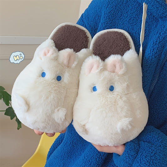Cartoon Hippo Plush House Slippers For Boys