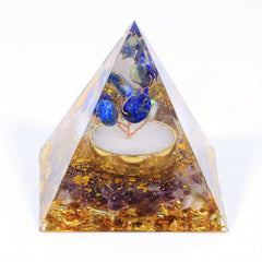 Tree Of Life Orgone Pyramid with Amethyst Ball