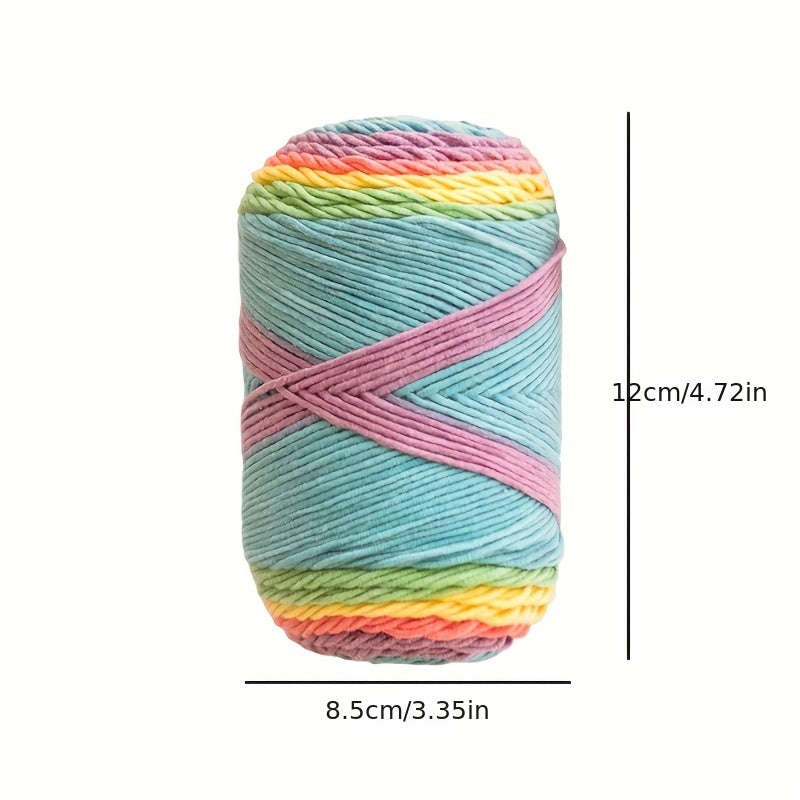 Multicolor Rainbow Yarn 5 Stranded DIY Knitting Crocheting Doll Pillow Blank