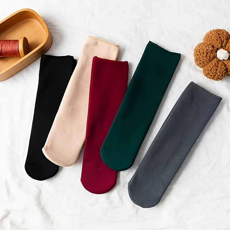 Plush Lined Socks Comfy & Warm Mid Tube Socks