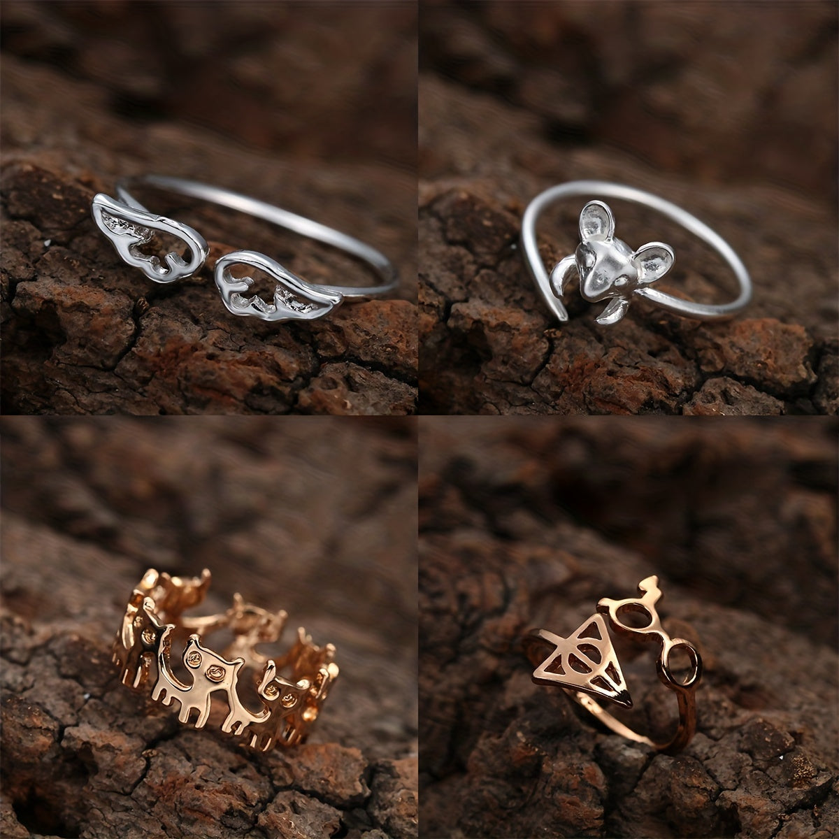 Wing Angel Ring Mouse Fox Wedding Couple Party Ring