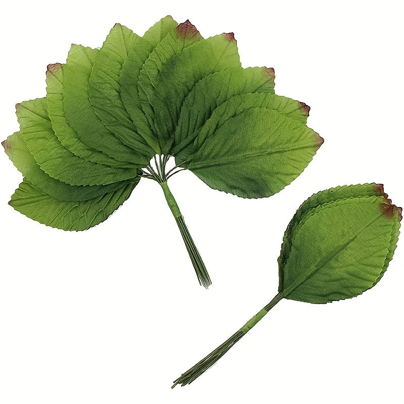 12pcs Artificial Floral Leaves for DIY Home Christmas Party Bouquet
