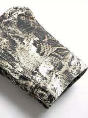 Men's Slim Fit Snake Skin Graphic Jeans Streetwear