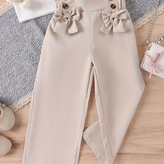 Girls' Bow Front Straight Leg Pants Summer Clothes