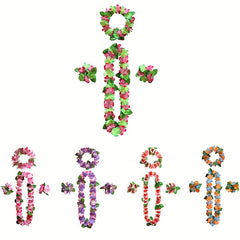 4Pcs Hawaiian Flower Leis Garland Necklace DIY Decoration Fancy Dress Party