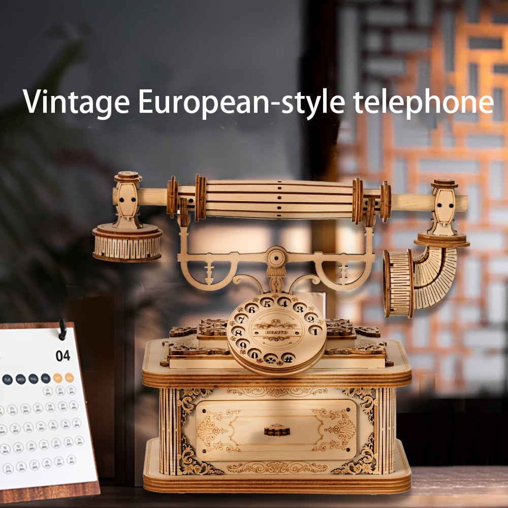 135pcs 3D Wooden Retro Telephone Puzzle for Adults