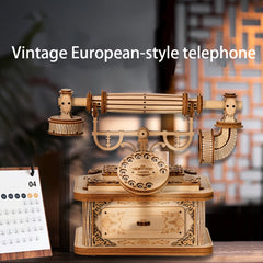 135pcs 3D Wooden Retro Telephone Puzzle for Adults