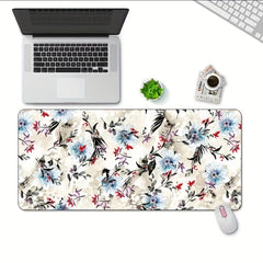 Chinese Flower And Bird 60 30 Medium Double Sided Faux Leather Mouse Pad