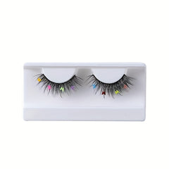 Butterfly Glitter False Eyelashes Rainbow Nightclub Masquerade Exaggerated Soft