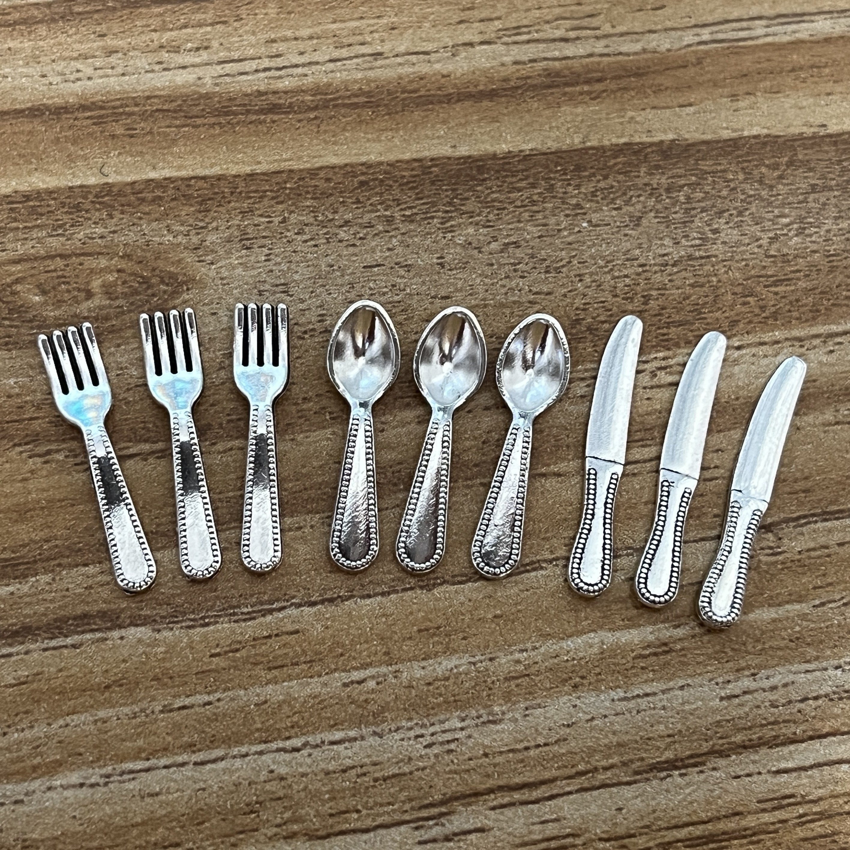 1/12 Dollhouse Cutlery Set Plastic Tableware Utensils Halloween Decoration