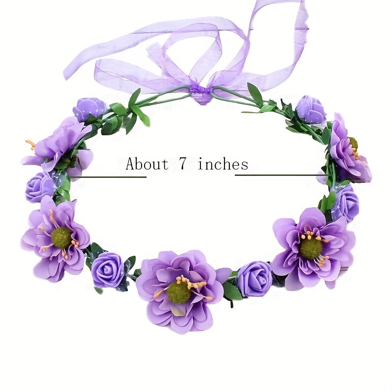 Floral Wreath Headband Boho Bride Headwear