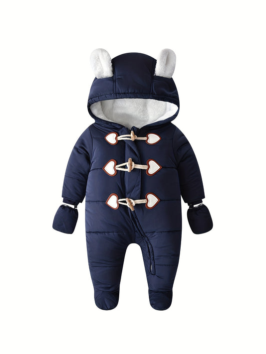 Winter Warmth Baby Jumpsuit with Horns - Unisex