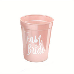 5 Pack Team Bride Plastic Drinking Cups - Perfect Bachelorette Party Favor