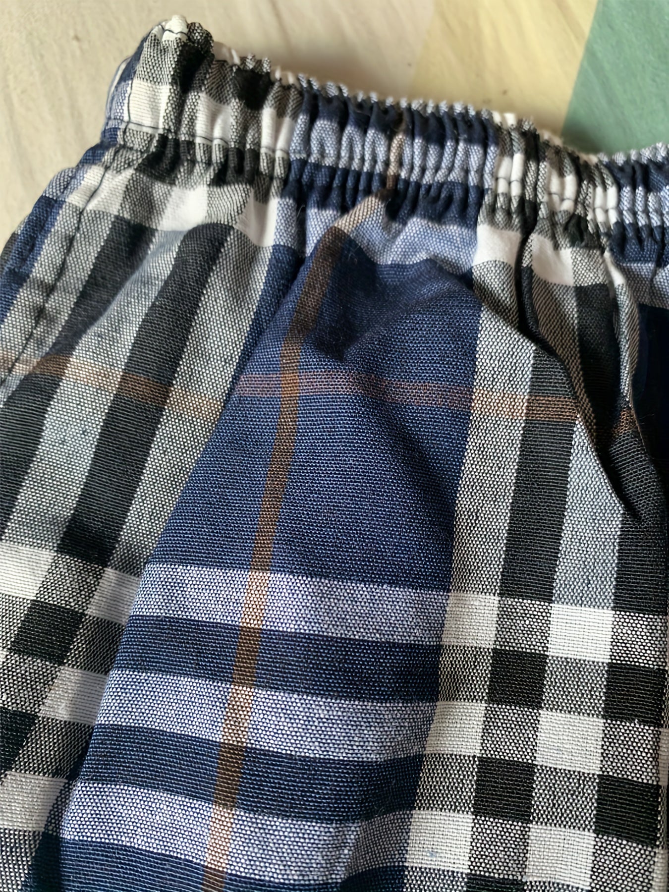Men's Cotton Plaid Loose Fit Shorts for Summer