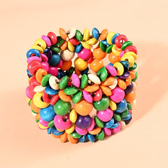 Boho Colorful Stretch Bracelet Bangle Wooden Bead Hand Jewelry
