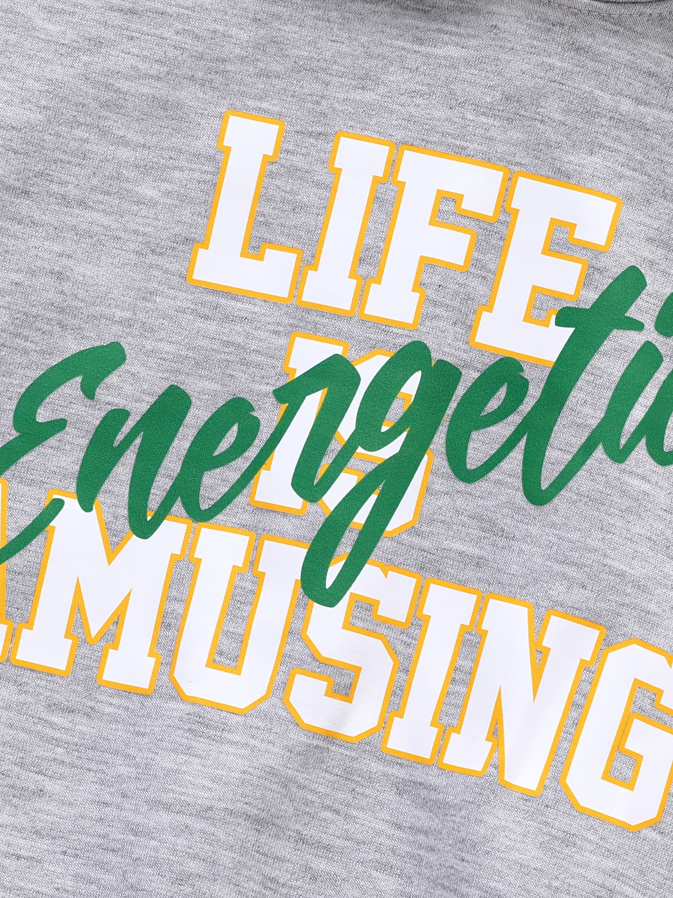 Boys LIFE IS ENERGETIC Sweatshirt Crew Neck Top