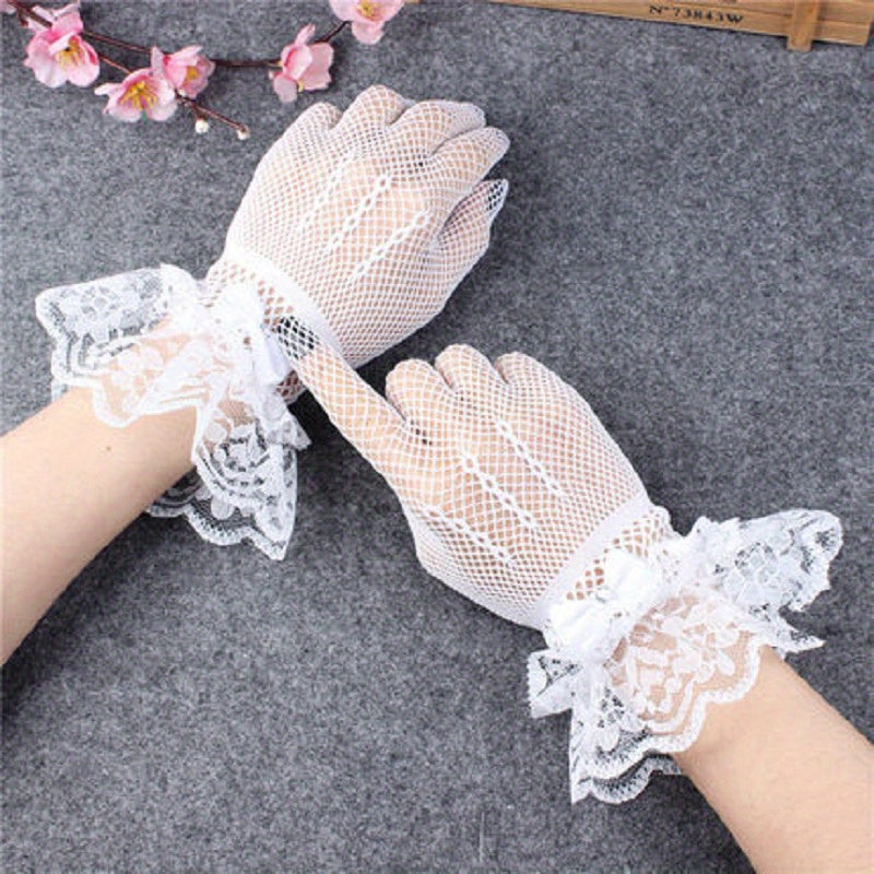 Vintage Lace Gloves Women Wedding Bride Tea Party Gloves