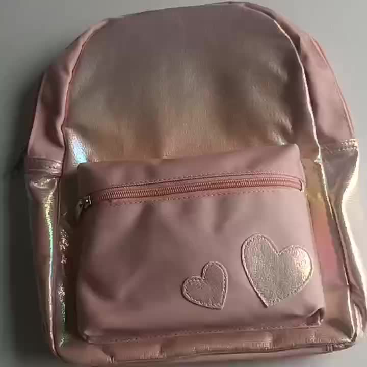 Kids Pink Love Heart Backpack Casual Travel School Bag