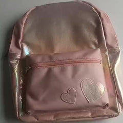 Kids Pink Love Heart Backpack Casual Travel School Bag