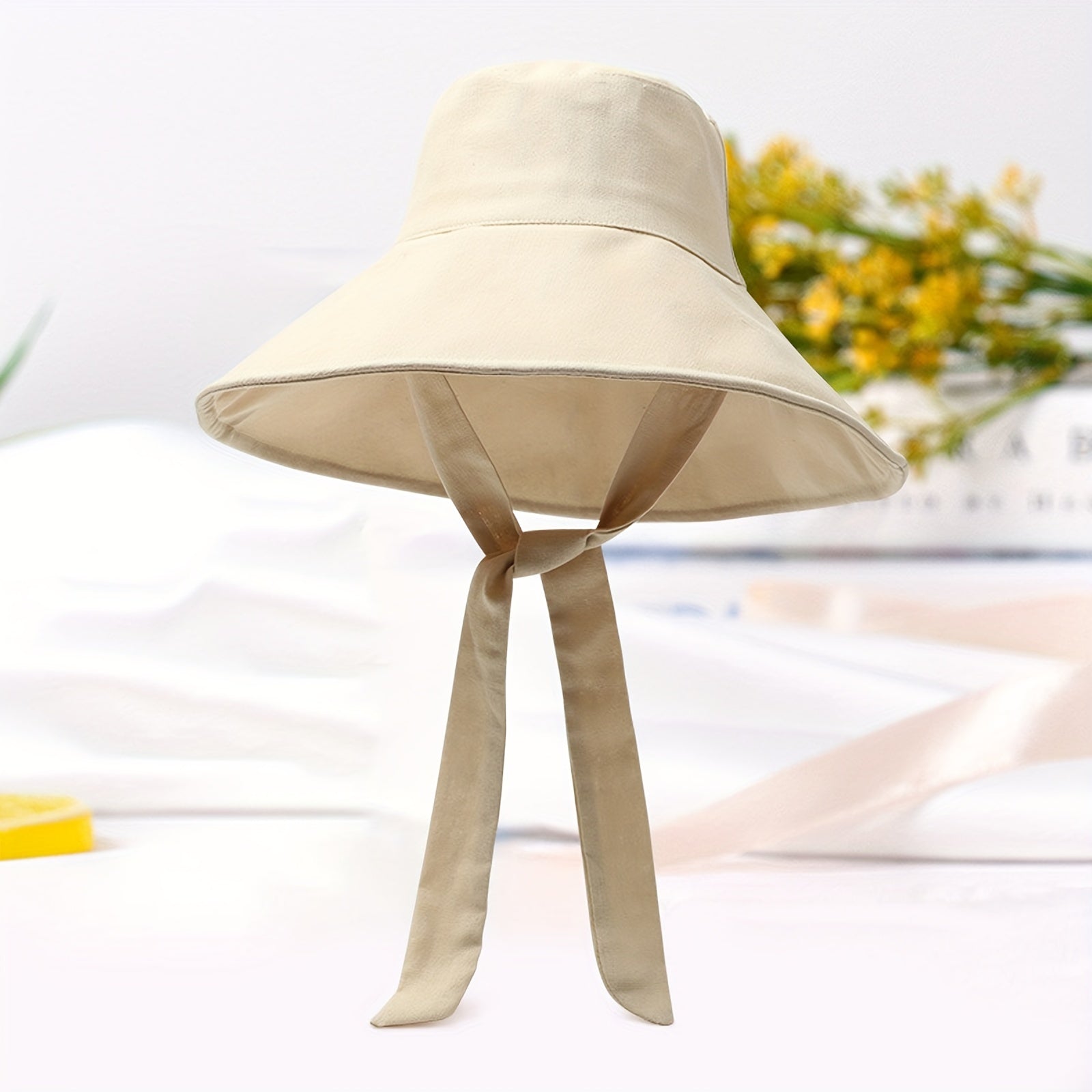 Wide Brim Casual Bucket Hat UV Protection Fisherman Cap For Women