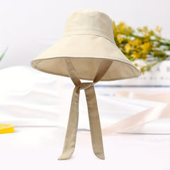 Wide Brim Casual Bucket Hat UV Protection Fisherman Cap For Women