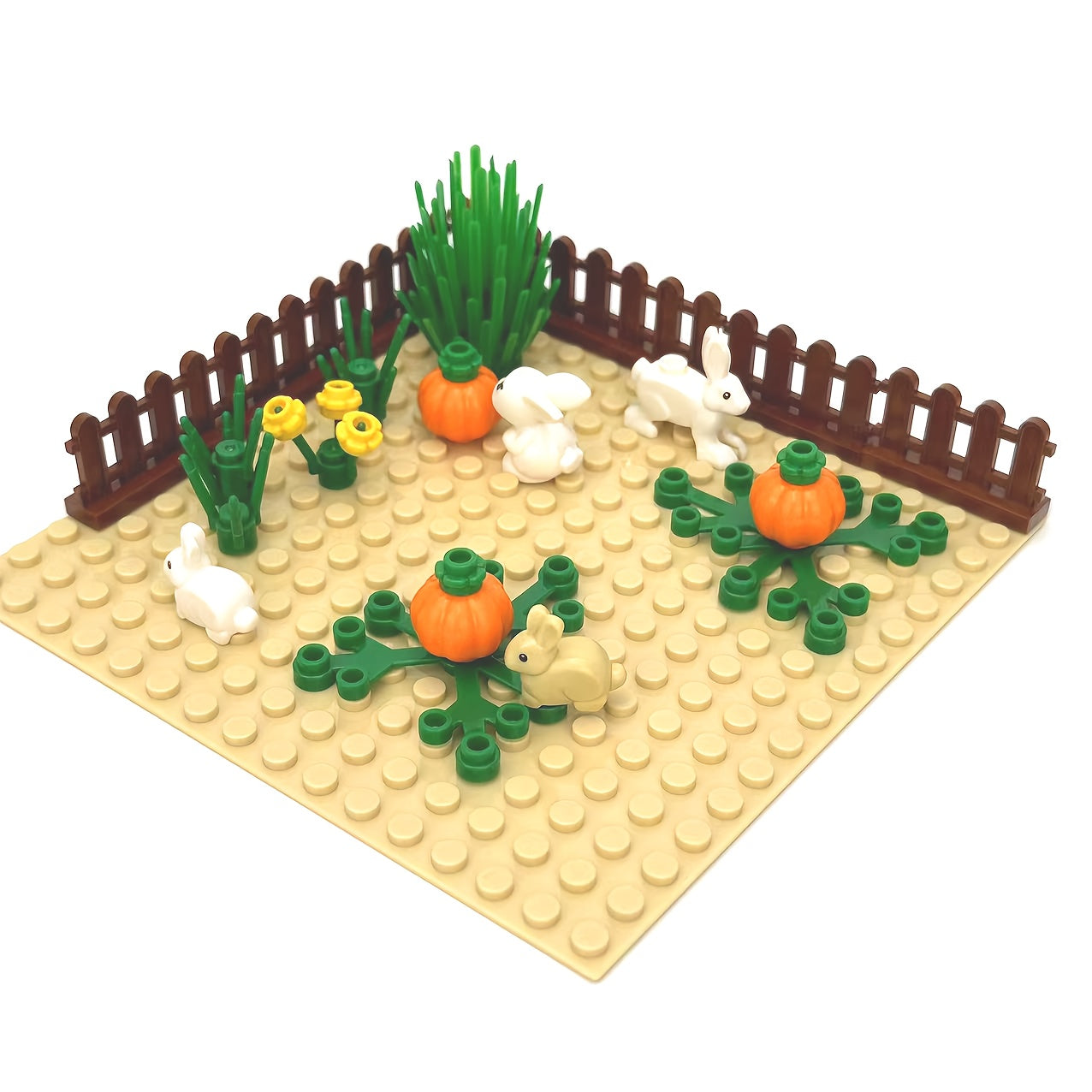 Autumn Rabbit & Pumpkin Farm Building Blocks Set