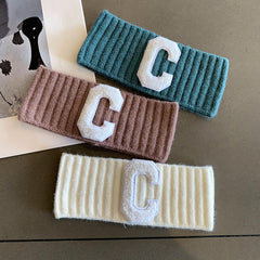Knit Headbands Winter Ear Warmers Letter Printed Elastic Hair Band Accessories