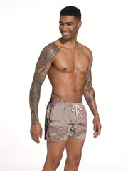 Men's Gradient Camo Swim Trunk with Mesh Lining - Quick Drying