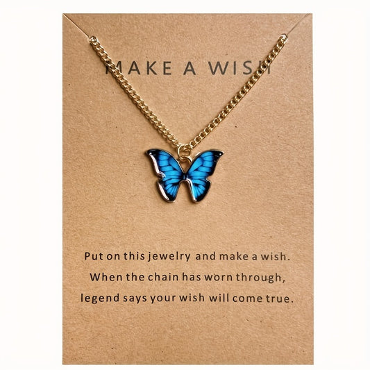 Bohemian Style Butterfly Pendant Necklace Holiday Gift