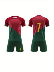 Boys Block 7 Football Training Outfit Quick Drying T-shirt & Shorts